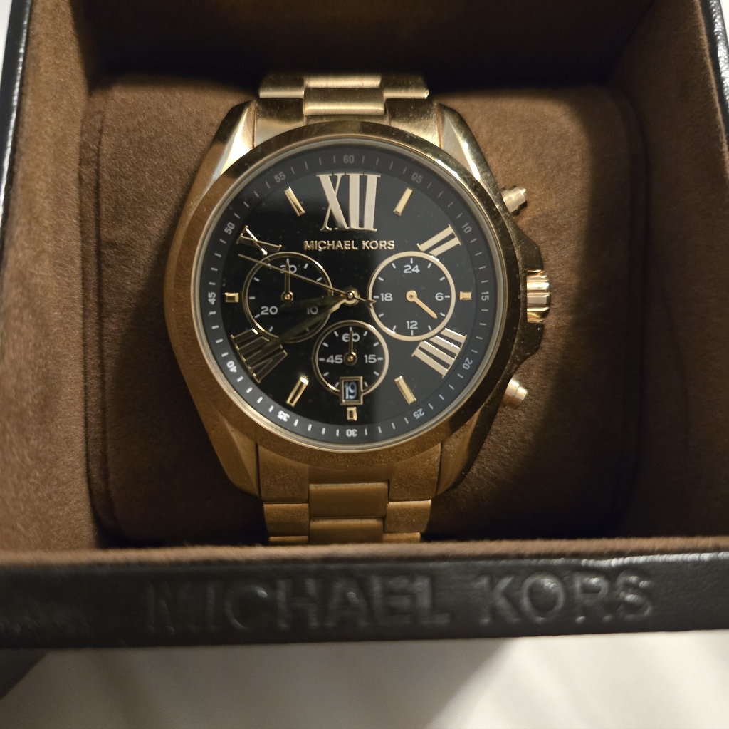 Michael Kors Gold And Black Chronograph Watch